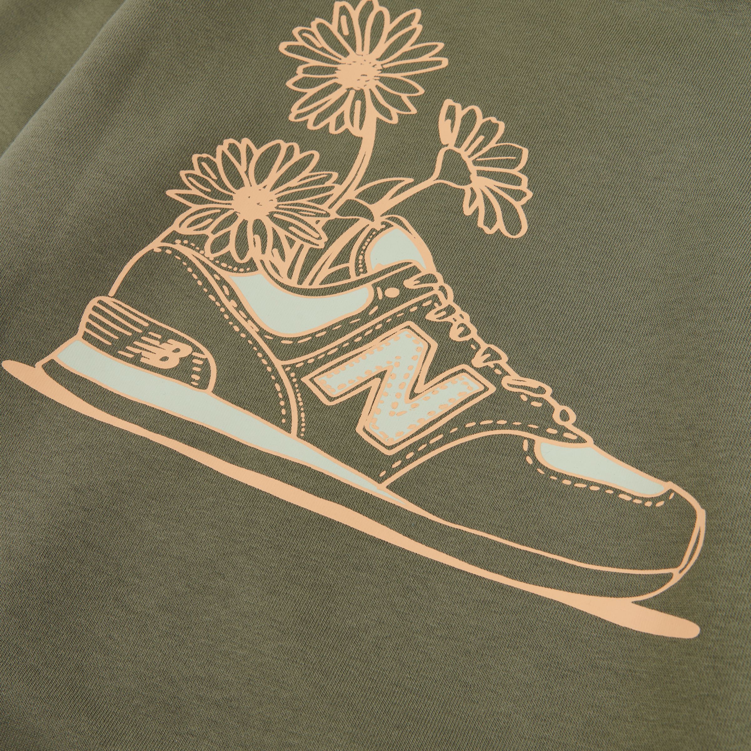 Brush Back Floral Sneaker Back Graphic Hoodie