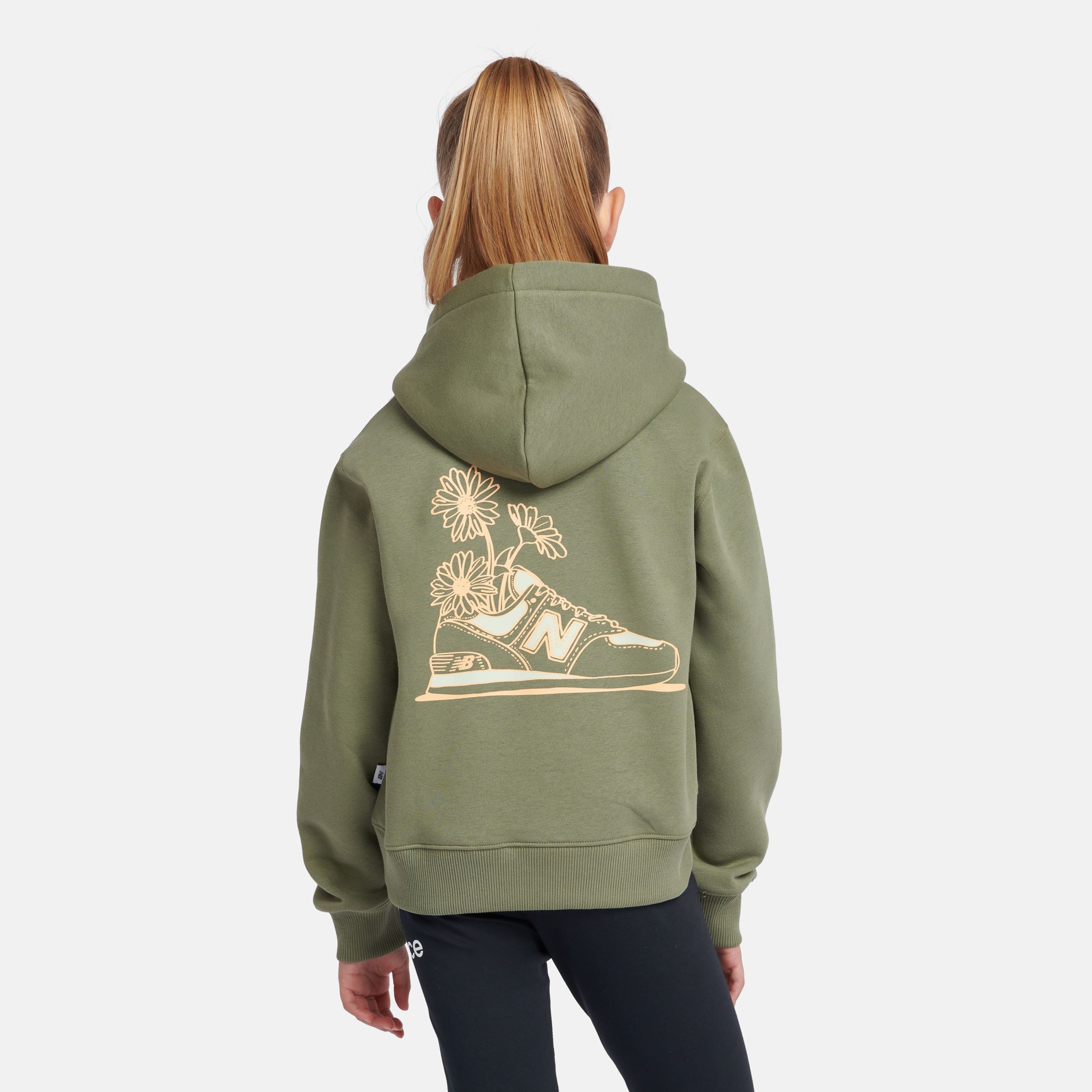 Brush Back Floral Sneaker Back Graphic Hoodie