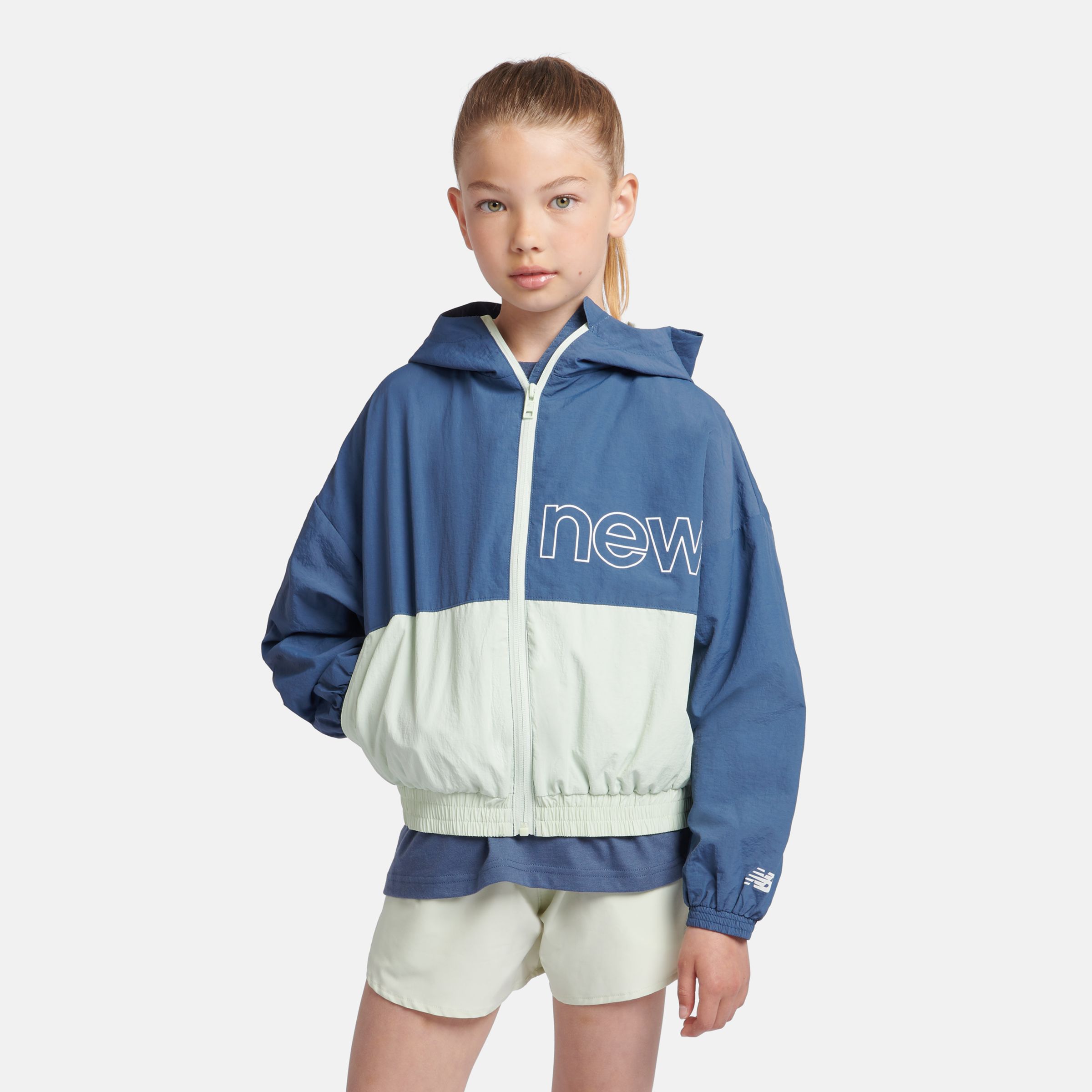 

New Balance Kids' Athletics Woven Mesh Lined Wind Cheater Jacket Blue - Blue