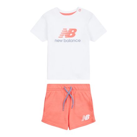 T-Shirt And French Terry Short Set, BRIGHT WHITE, LAKG0041BWE