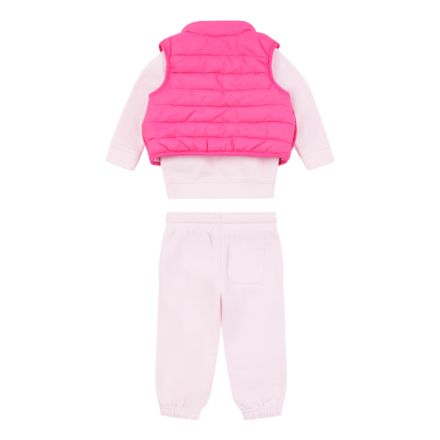 Brush Back Crew Jog And Vest Set, LIGHT RASPBERRY, LAKG0044LIR