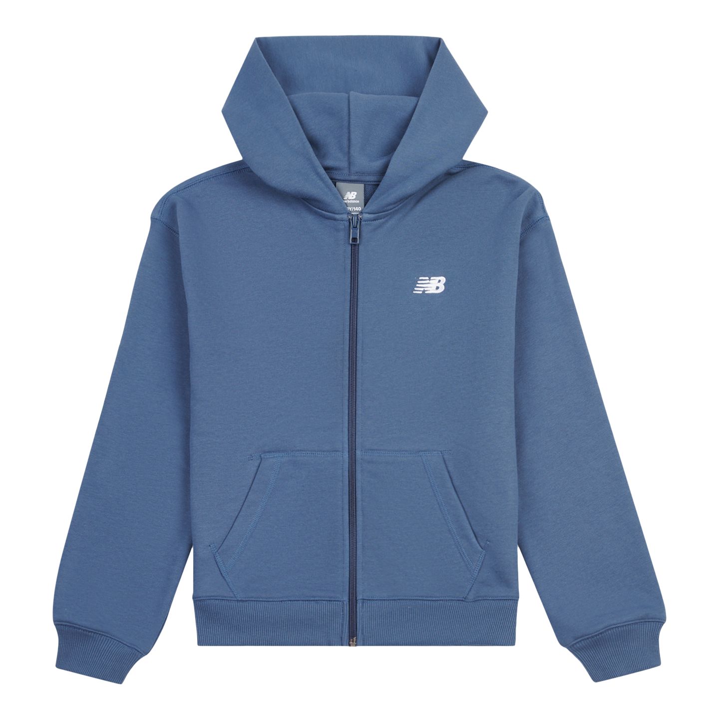 Детское худи New Balance FT Small Logo Zip, цвет: Винтажный индиго — фото 5