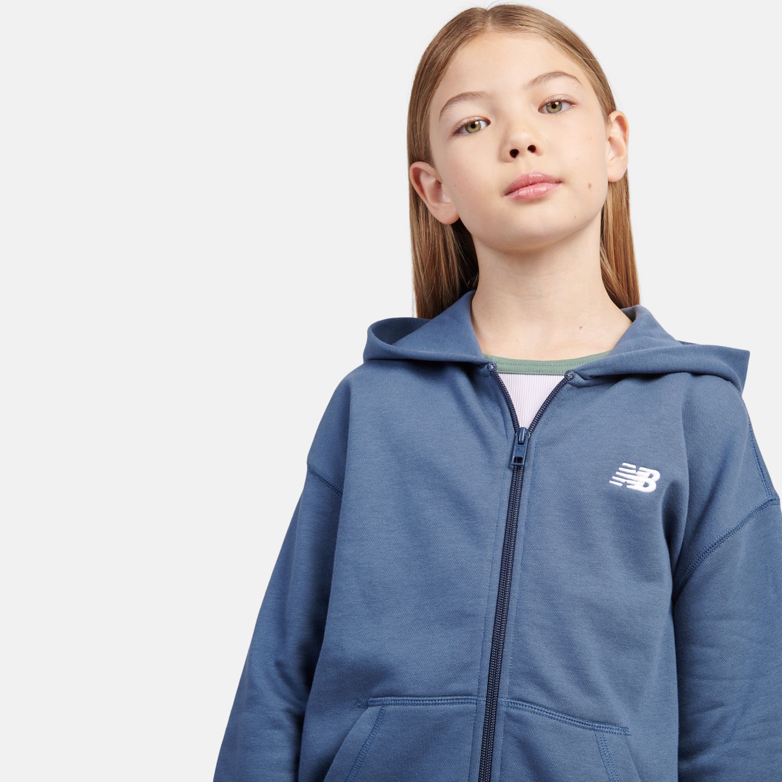 Детские худи New Balance FT Small Logo Zip Hoodie — фото 3