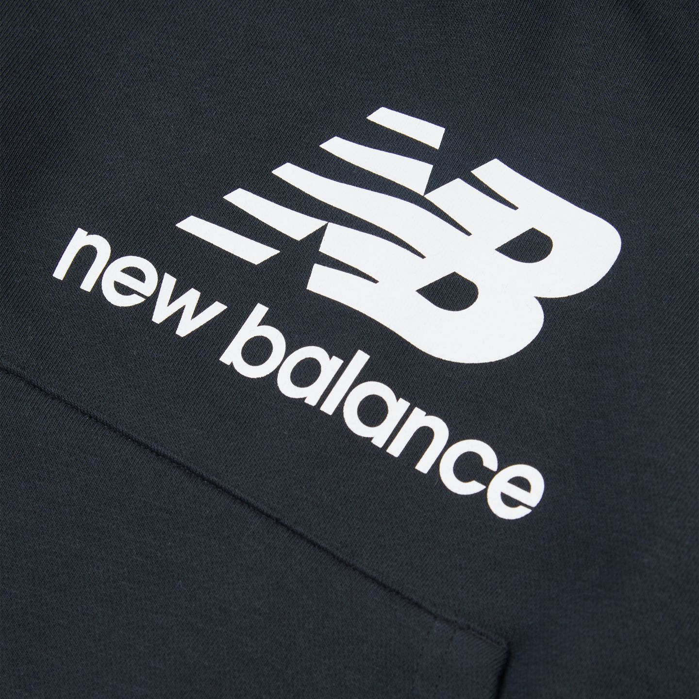 Детское худи New Balance French Terry Stacked Logo, цвет: Чёрный — фото 3