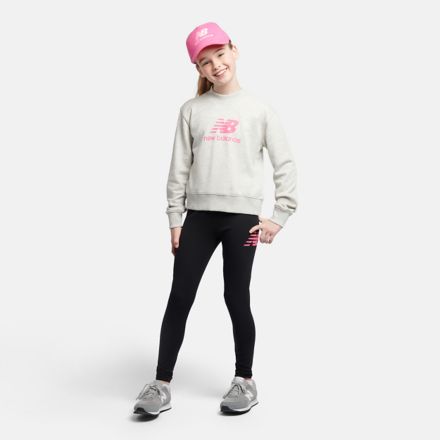 Stacked Logo FT Crew and Legging Set, ASH HEATHER, LAKG0078AHH