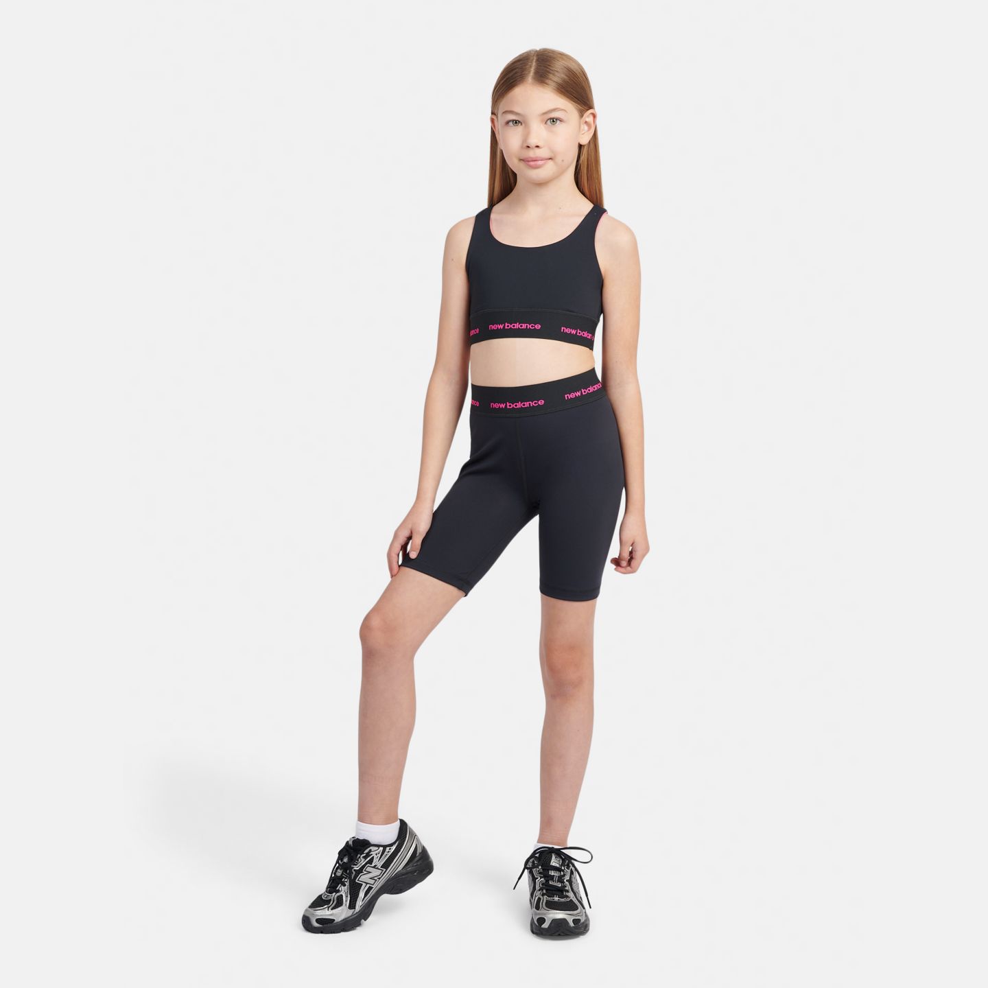 Детские шорты New Balance Harmony High Rise Sport Cycle Short, цвет: Чёрный — фото 2