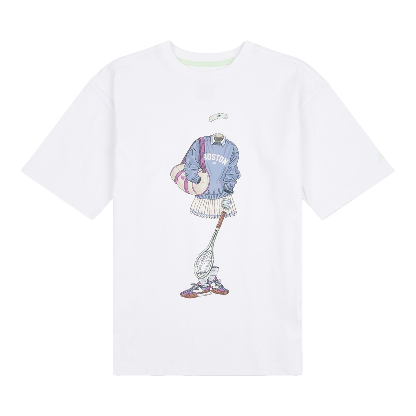 Детская футболка New Balance Tennis Girl Graphic, цвет: Яркий белый — фото 7