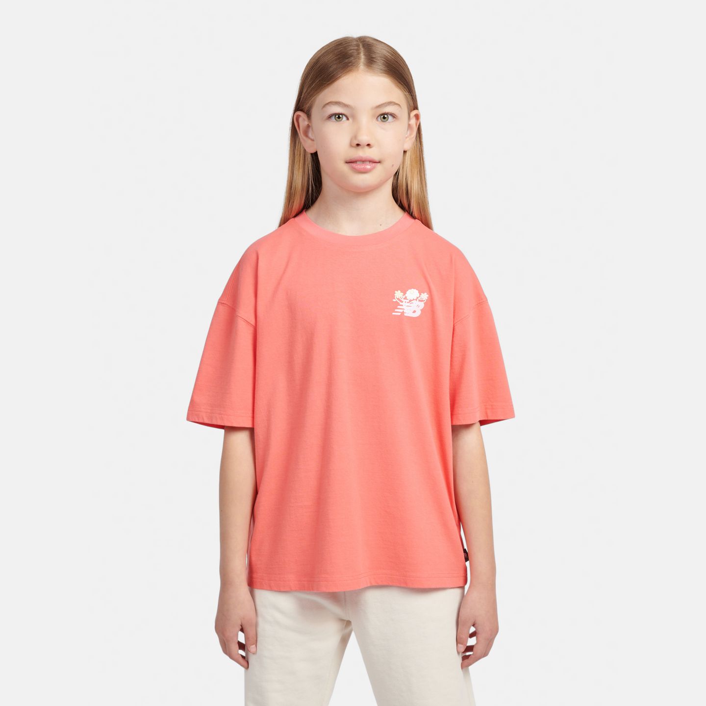 Детская футболка New Balance Floral Vines Back Graphic, цвет: Красный — фото 1