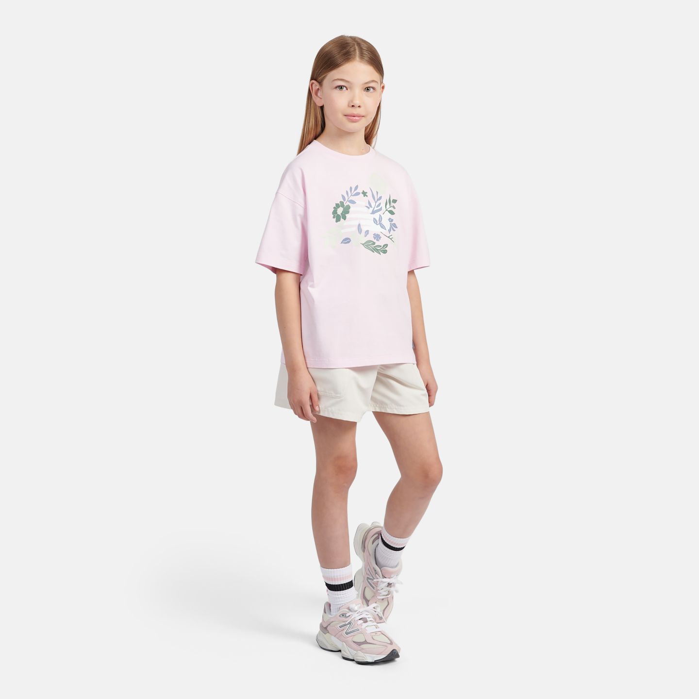Детская футболка New Balance Floral Graphic, цвет: Светлый малиновый — фото 2