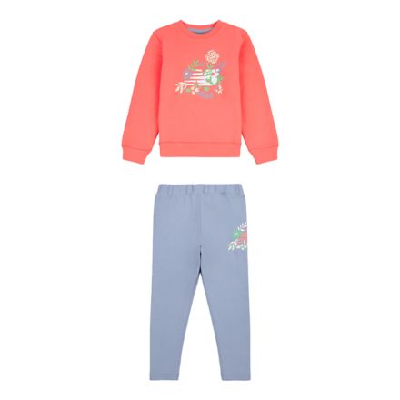 Floral Crew and Legging Set, DUSK SHOWER, LAKG0152DUS