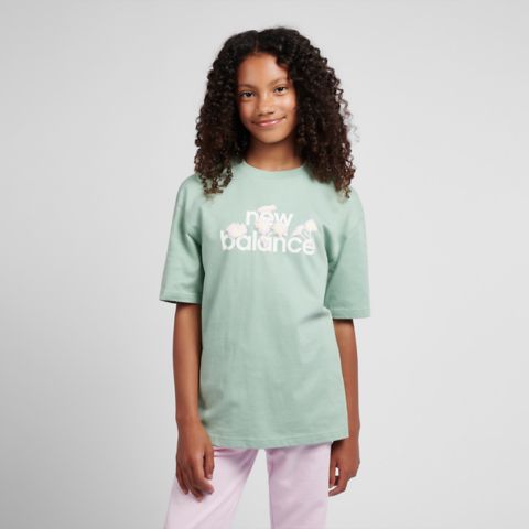 Детские футболки New Balance Flower Branded Logo T-Shirt