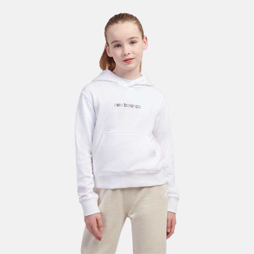 New Balance Colorblock Shoe Graphic Hoodie (Bright White)