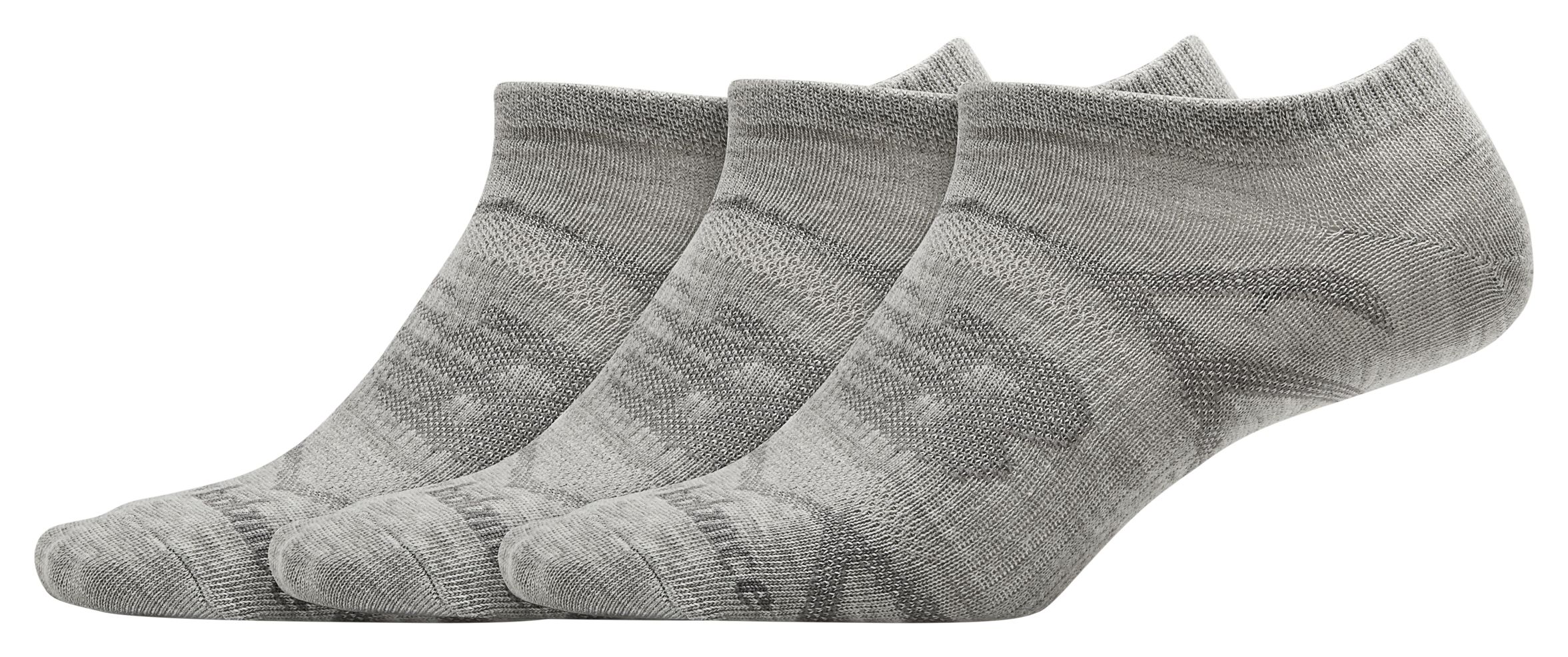 New Balance Unisex Chaussettes Flat Knit No Show 3 Pack en Grey/Gris, Poly Knit, Taille M