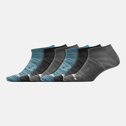 New Balance Flat Knit No Show Socks 6 Pack, LAS03226AC3 image number null