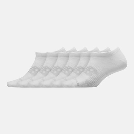 New Balance Flat Knit No Show Socks 6 Pack, LAS03226WT image number null
