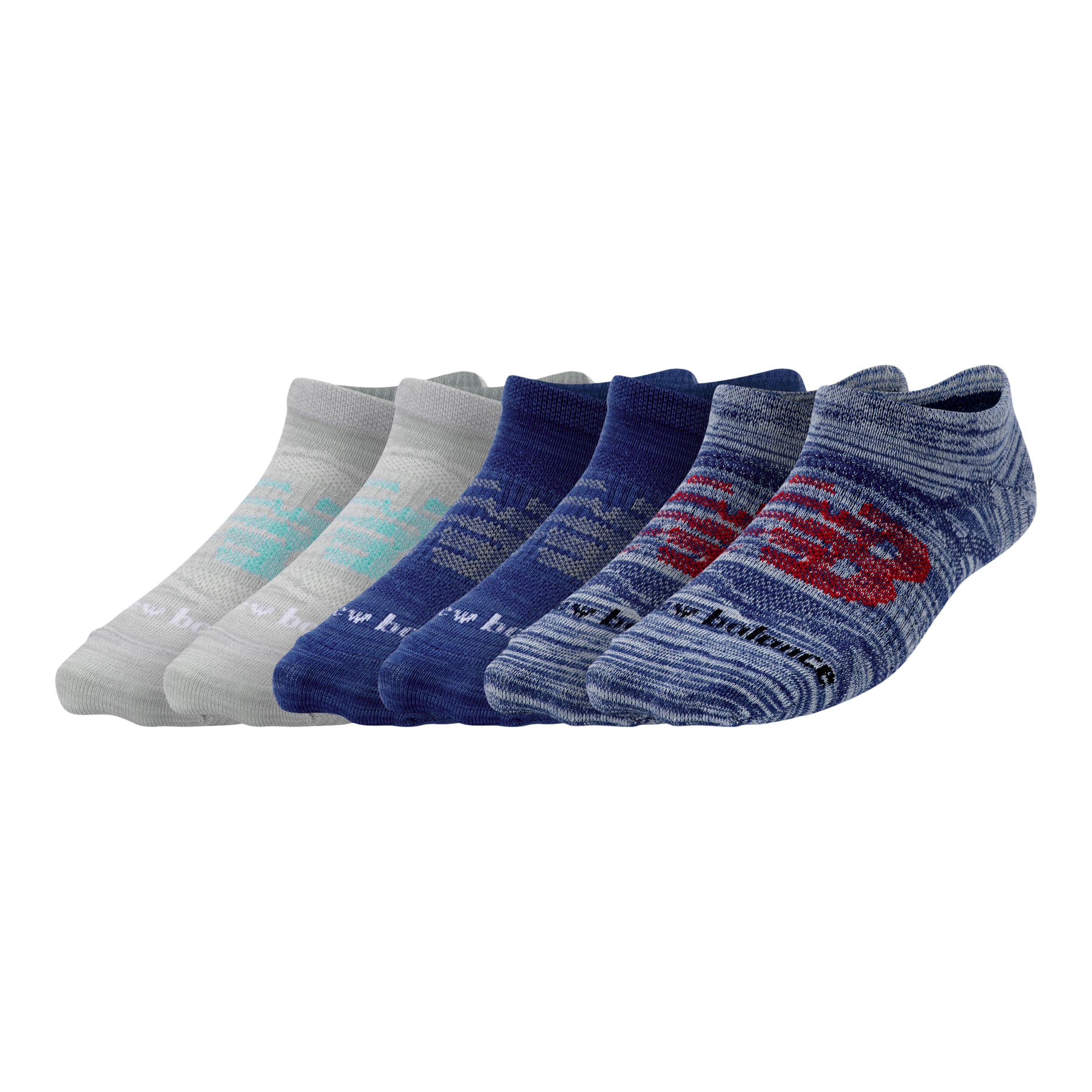 Kids Flat Knit No Show Socks 6 Pack