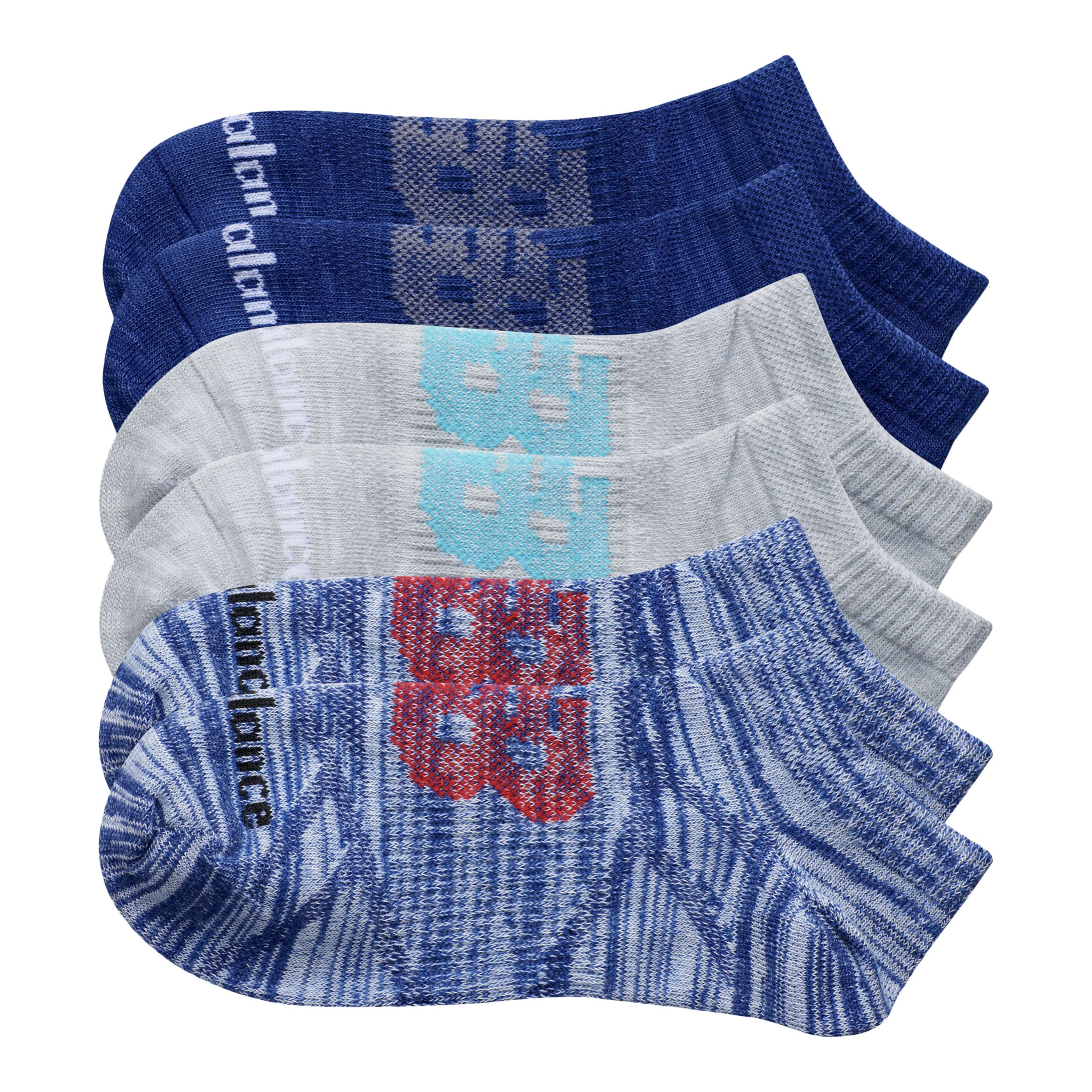 Kids Flat Knit No Show Socks 6 Pack