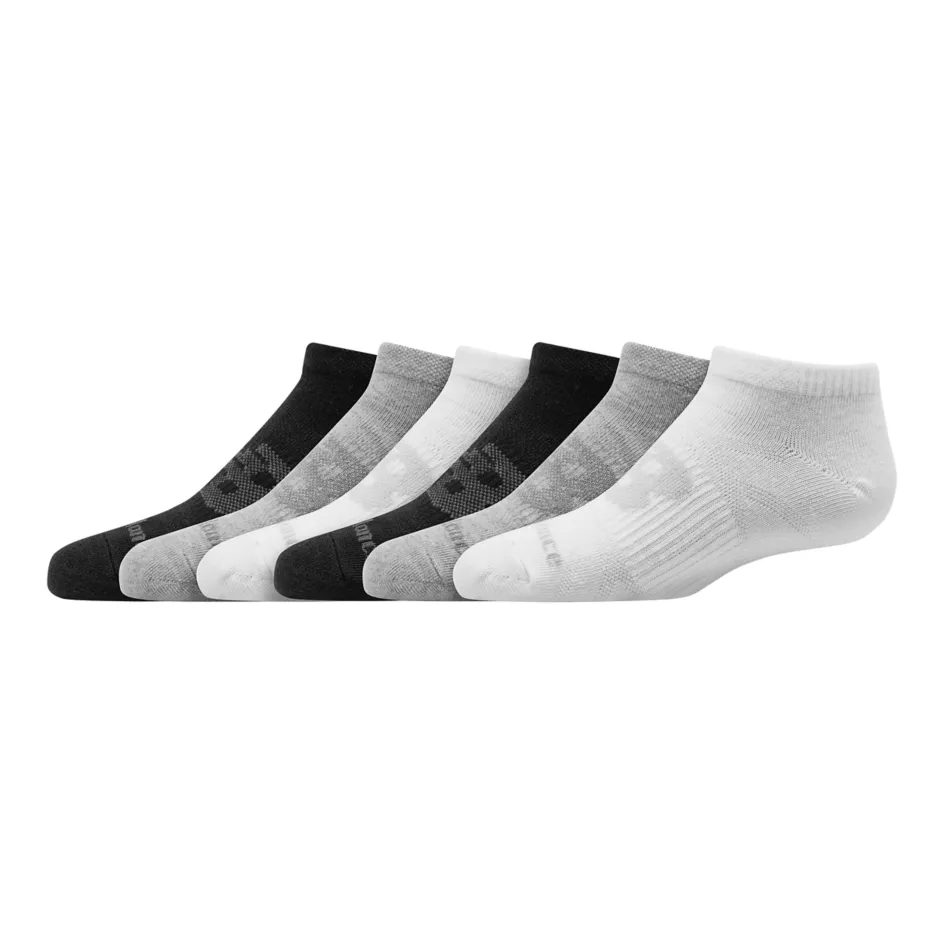 Kids Flat Knit No Show Socks 6 Pack