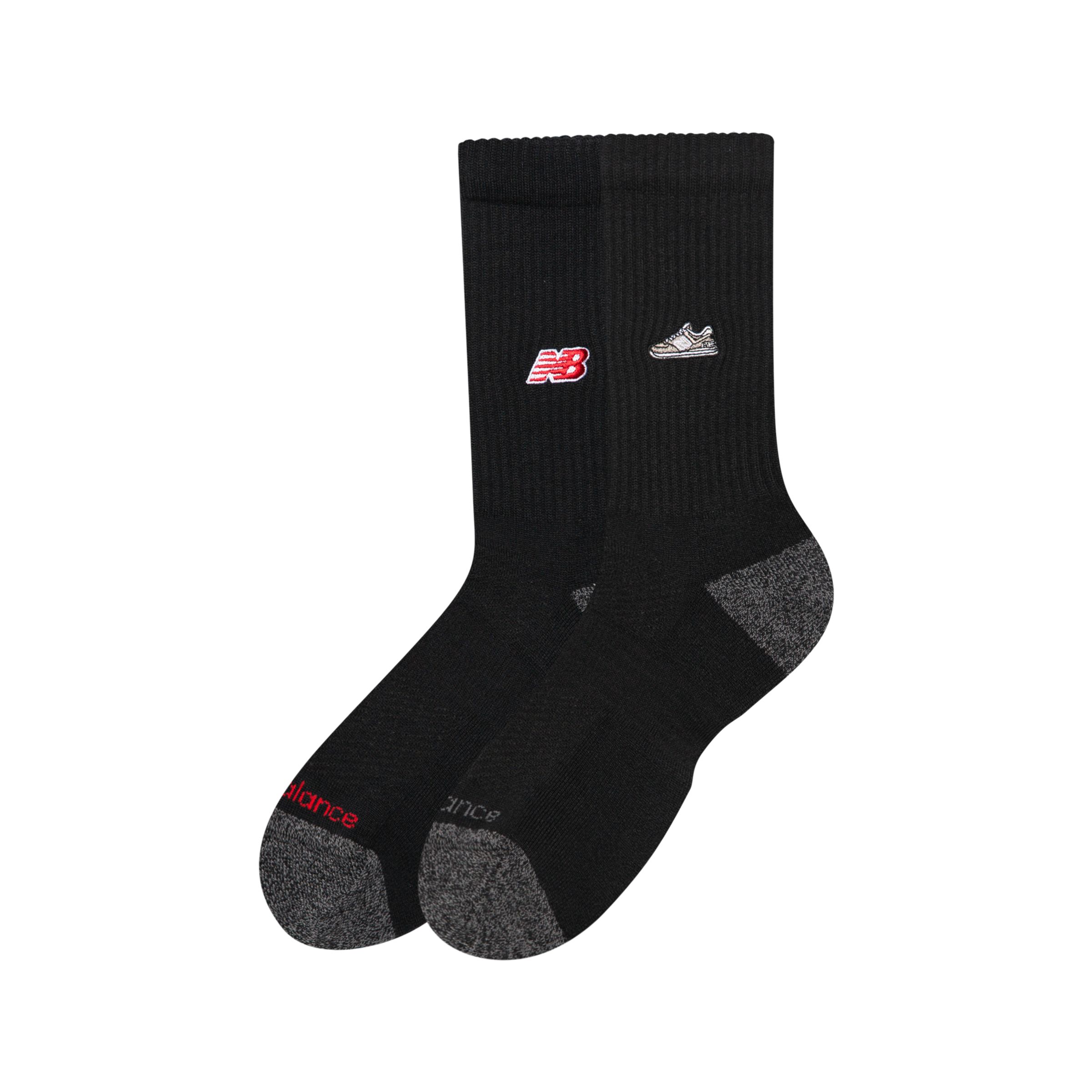 New Balance Active プレミアム クルー ソックス 2P, LAS25112BK