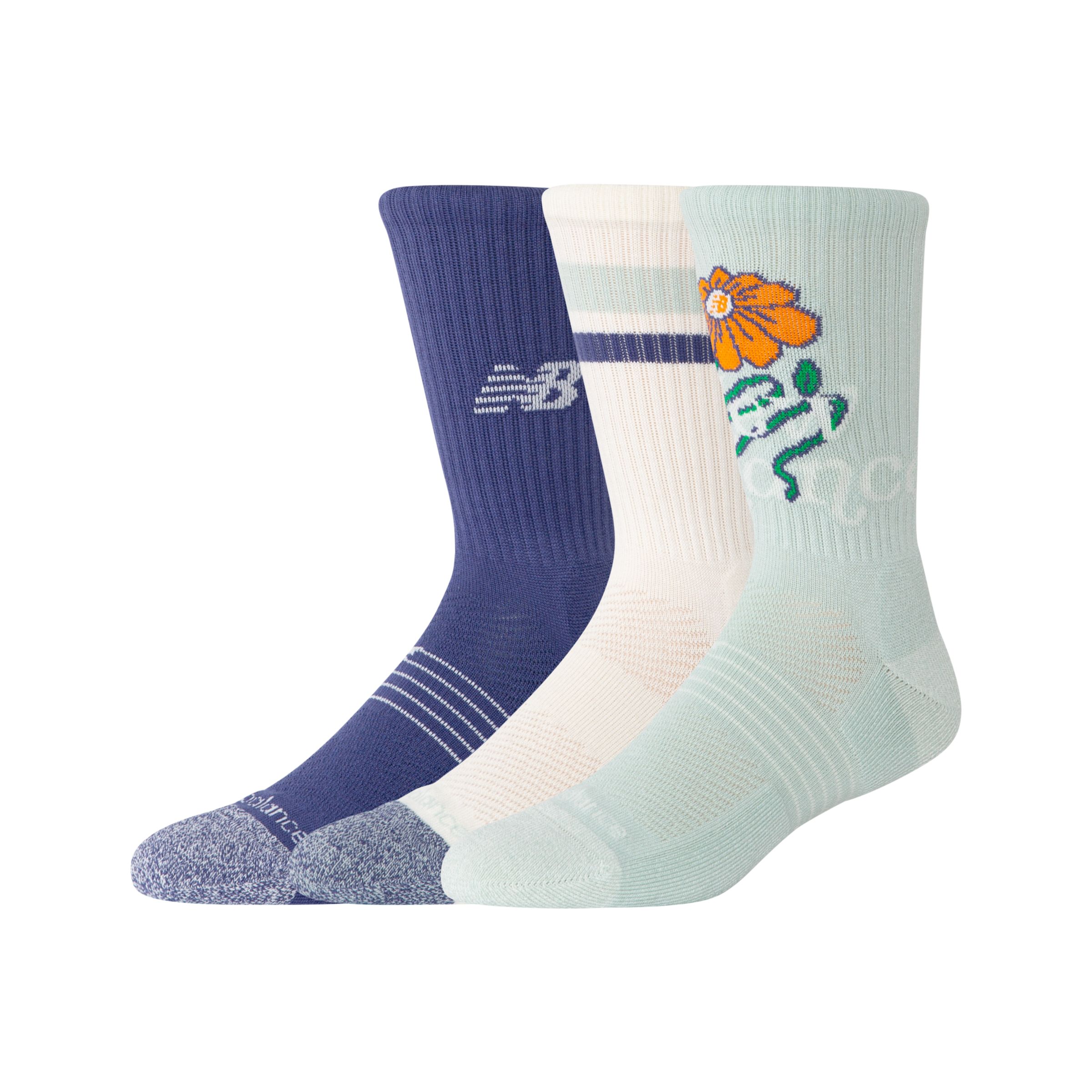 NEW BALANCE UNISEX ACTIVE GRAPHIC CREW SOCKS 3 PACK 