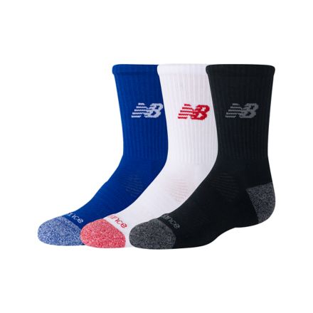 Youth Active Crew Socks 3 Pack, ASSORTED COLORS, LAS35126AS