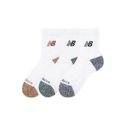 Active QTR Socks 3 Pack, WHITE with NORDIC GREEN, LAS35204AS9