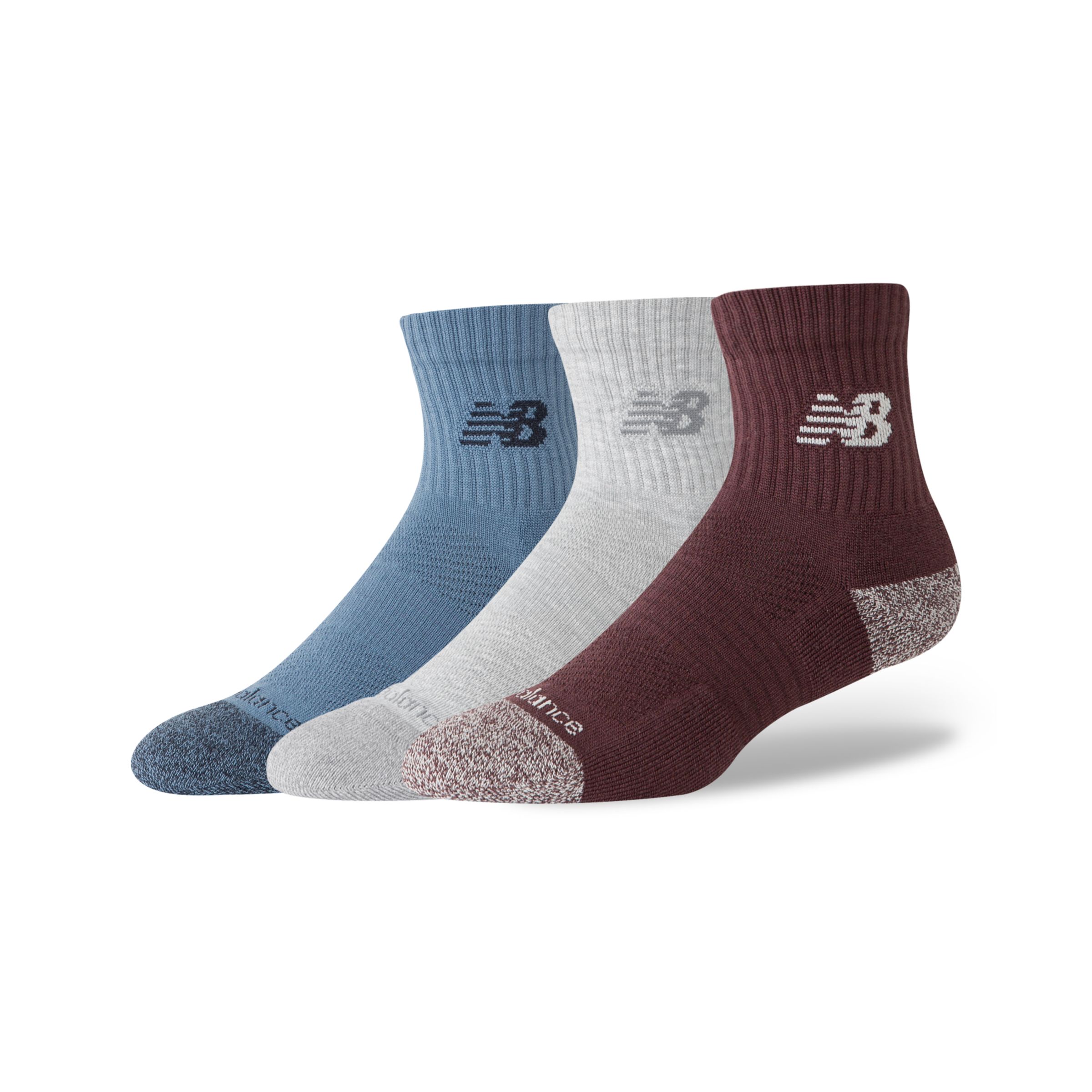 New Balance Active QTR Socks 3 Pack, LAS35204MLT