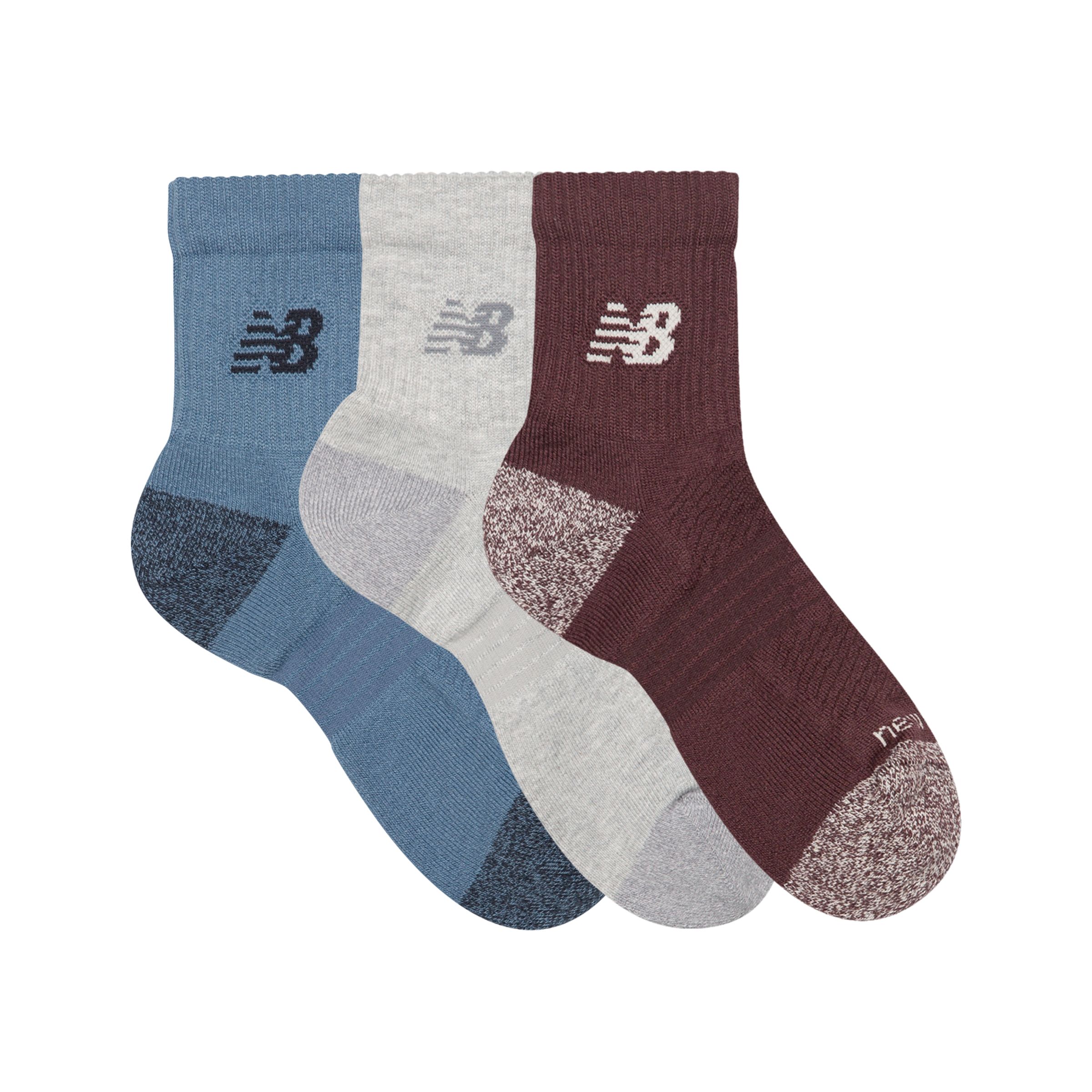 New Balance Active QTR Socks 3 Pack, LAS35204MLT