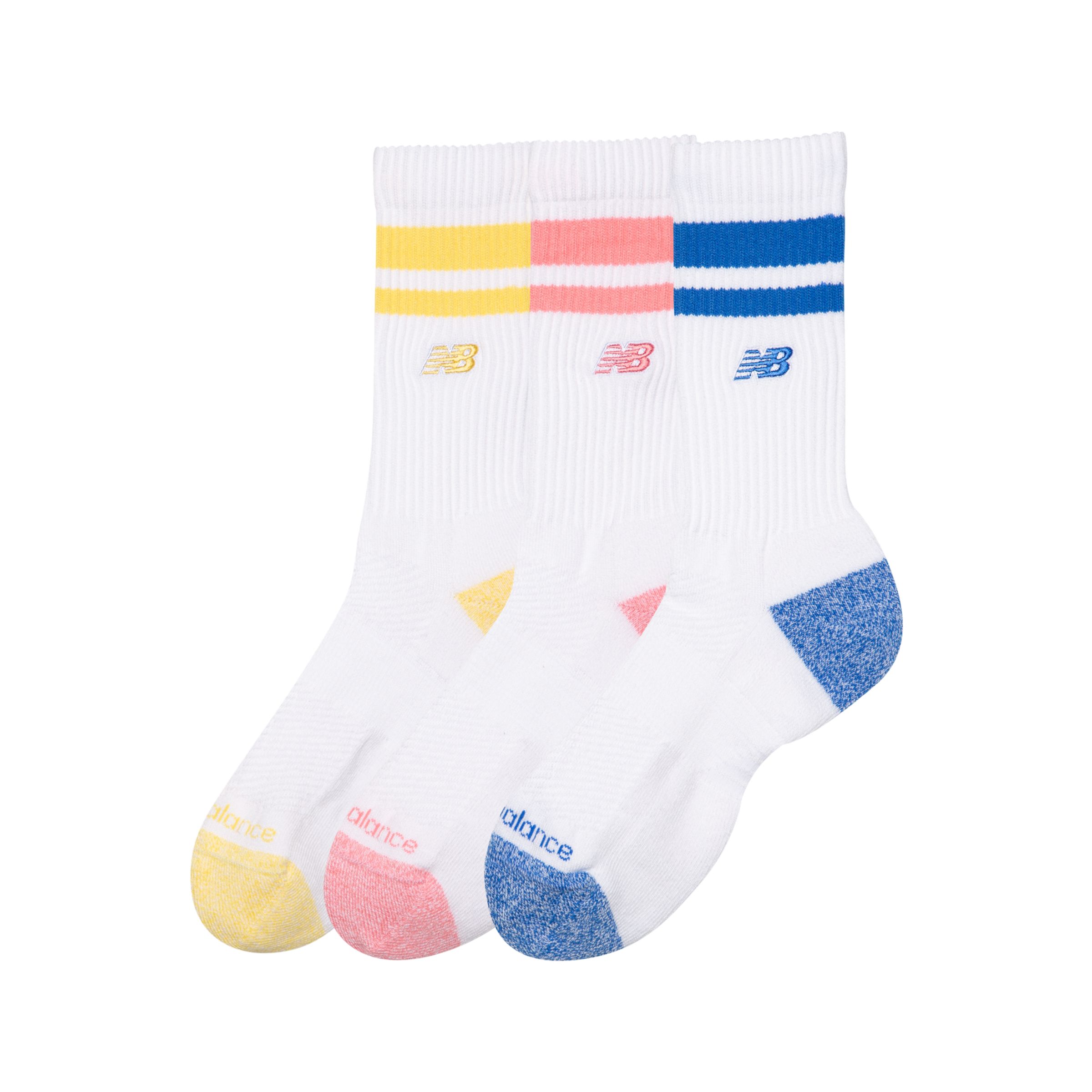 Active ライフスタイル ストライプド クルー ソックス 3P