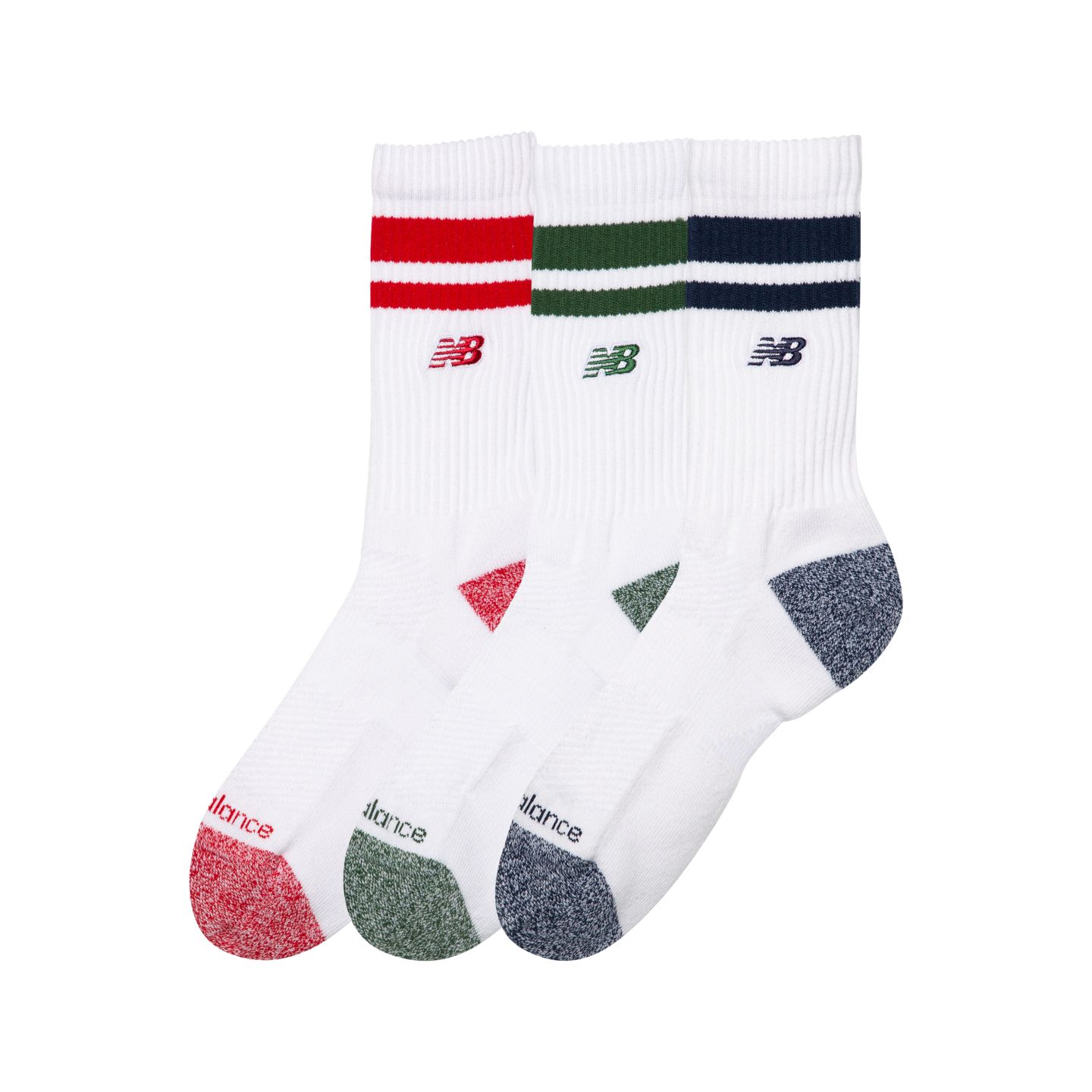 Носки Active Premium для мужчин, средней высоты, в полоску, 3 шт. — New Balance, цвет: Красный — фото 2