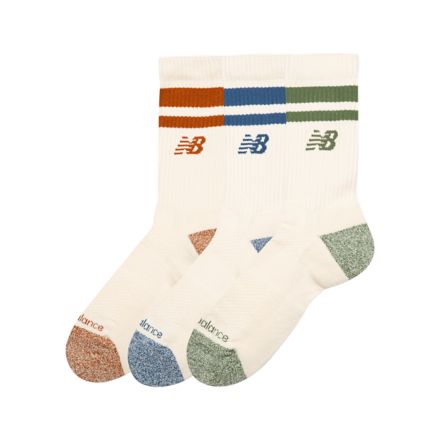 Active Lifestyle Striped Crew Socks 3 Pack