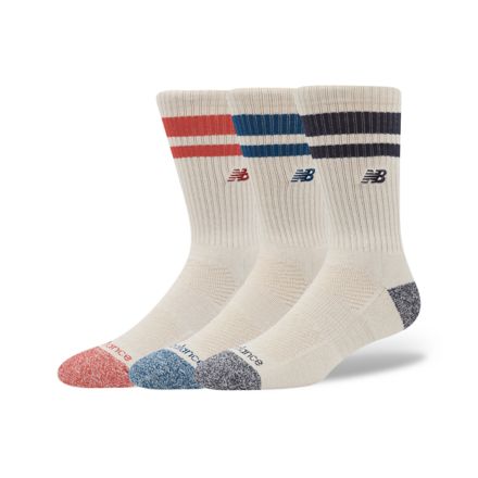 Active Premium Stripe Crew Socks 3 Pack, HOT TOMATO with STREAMSONG, LAS35210AS4