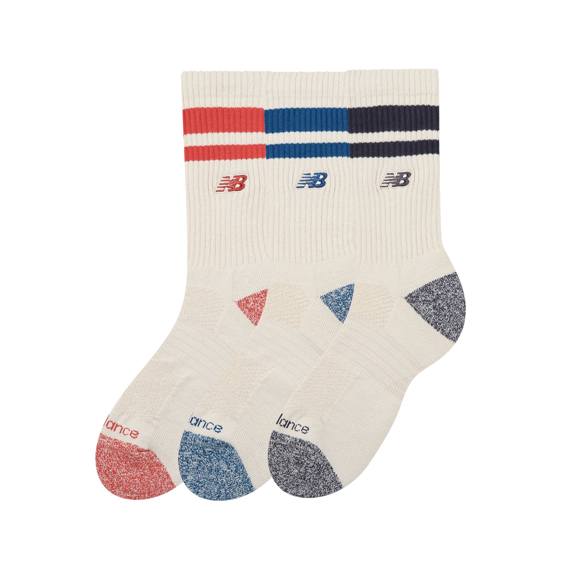 New Balance Active Premium Stripe Crew Socks 3 Pack, LAS35210AS4