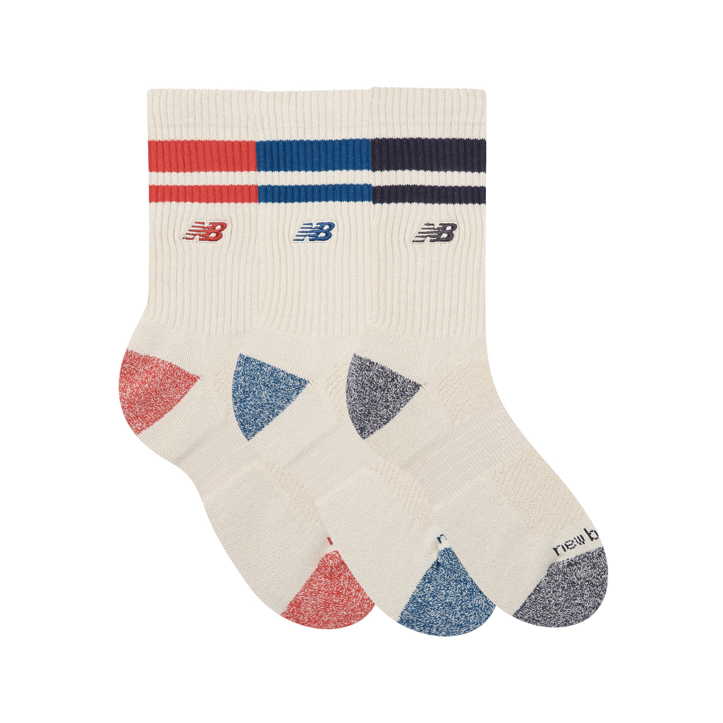 New Balance Active Premium Stripe Crew Socks 3 Pack, LAS35210AS4