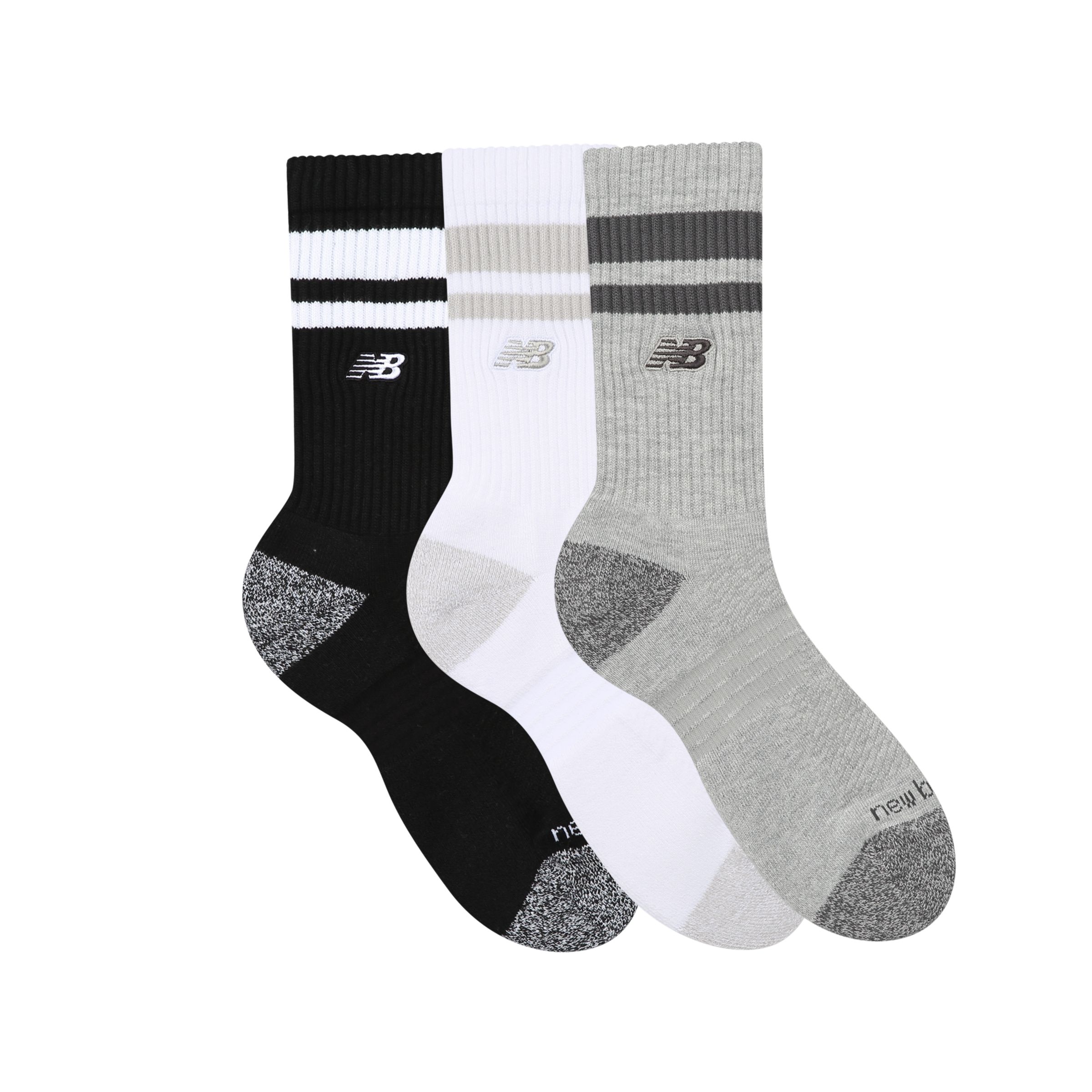 Active Premium Stripe Crew Socks 3 Pack