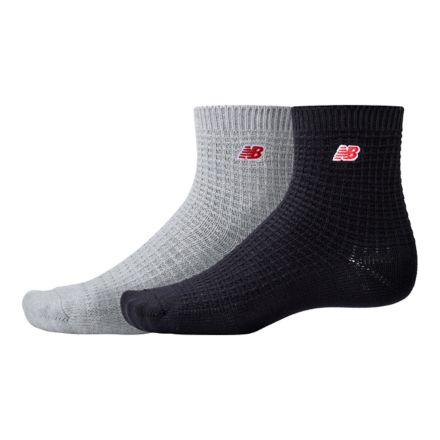 Waffle Knit Ankle Socks 2 Pack - New Balance