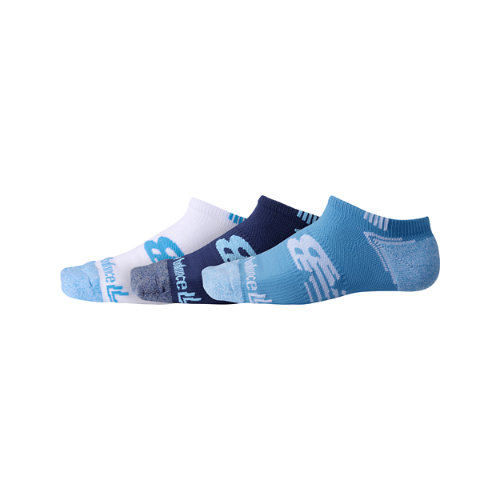 New Balance Unisex No Show Run Sock 3 Pack In Blue
