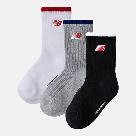 New Balance Kids Patch Logo Midcalf Socks 3 Pack, LAS49163AS1 image number null