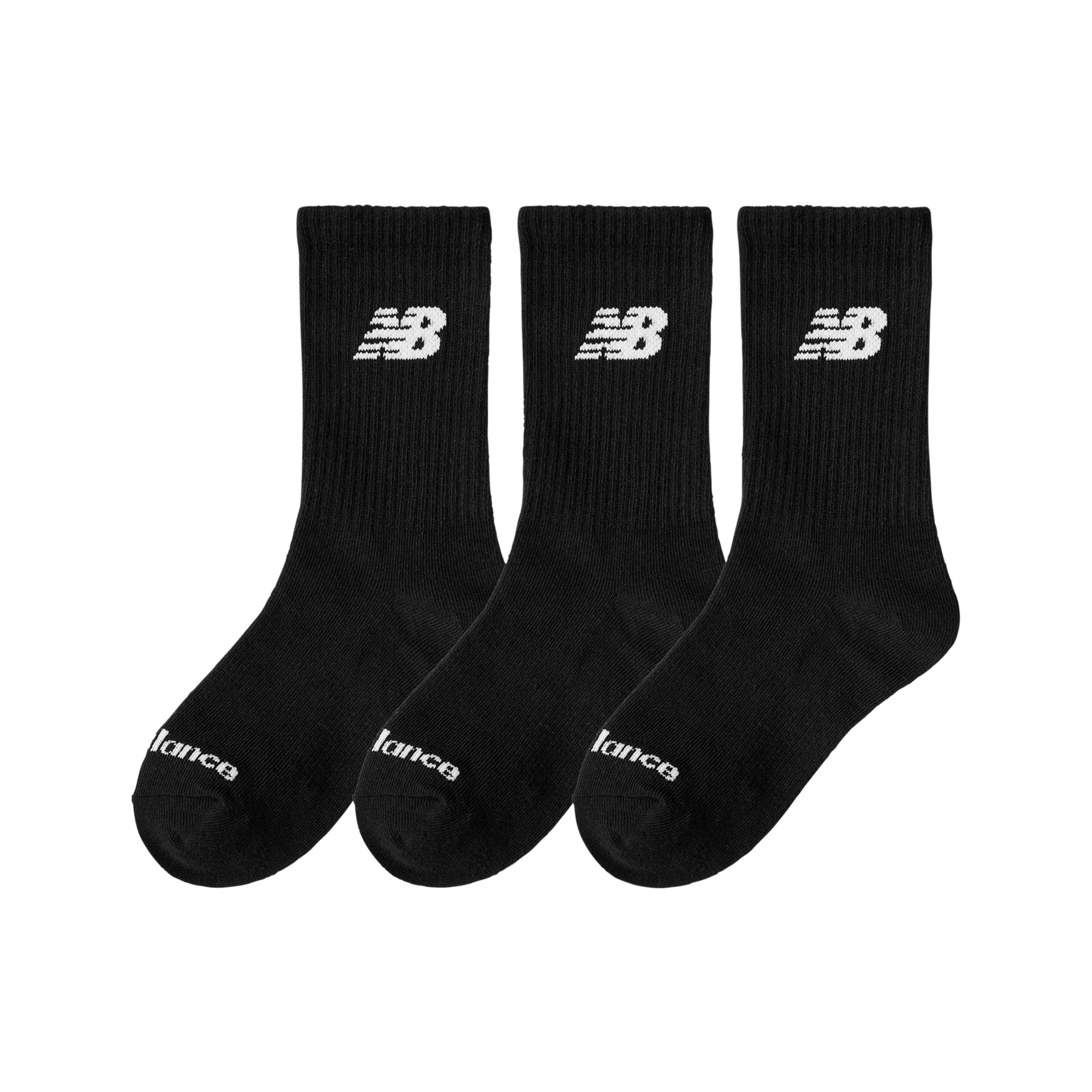 New Balance Youth Everyday Lightweight Crew 3 Pack, LAS50463BK