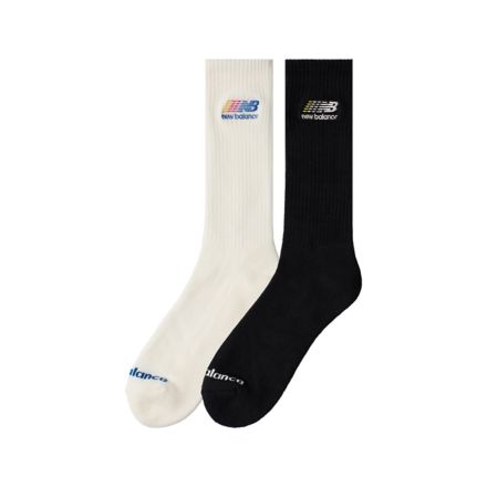 Multi Color Logo Crew Socks 2 Pack
