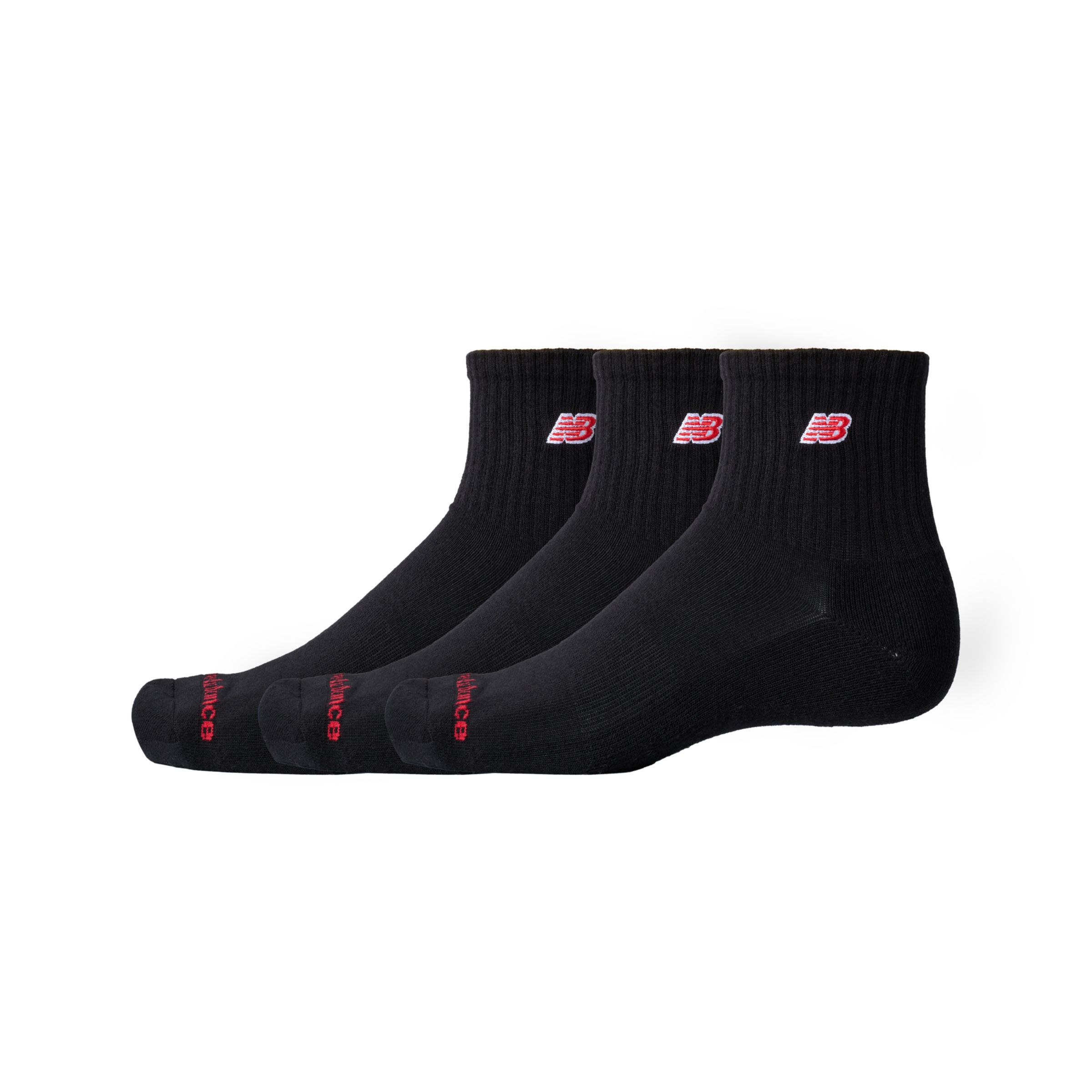 New Balance Unisex Patch Logo Ankle 3 Pack in Nero, Cotone, Taglia S