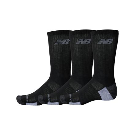 Performance Cushioned Crew 3 Pack, BLACK, LAS51353BK