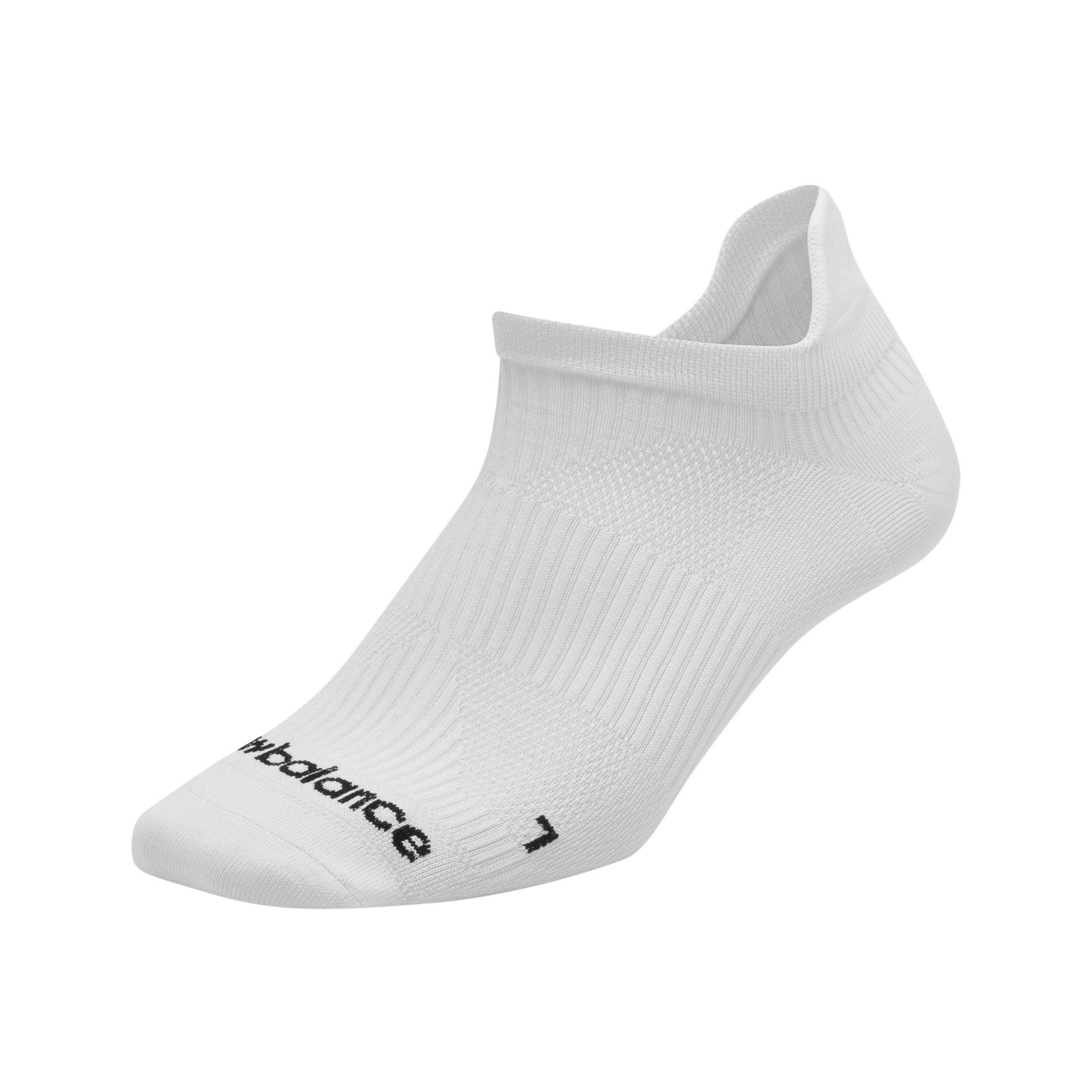 

New Balance Unisex Run Flat Knit Tab No Show Sock 1 Pair White - White