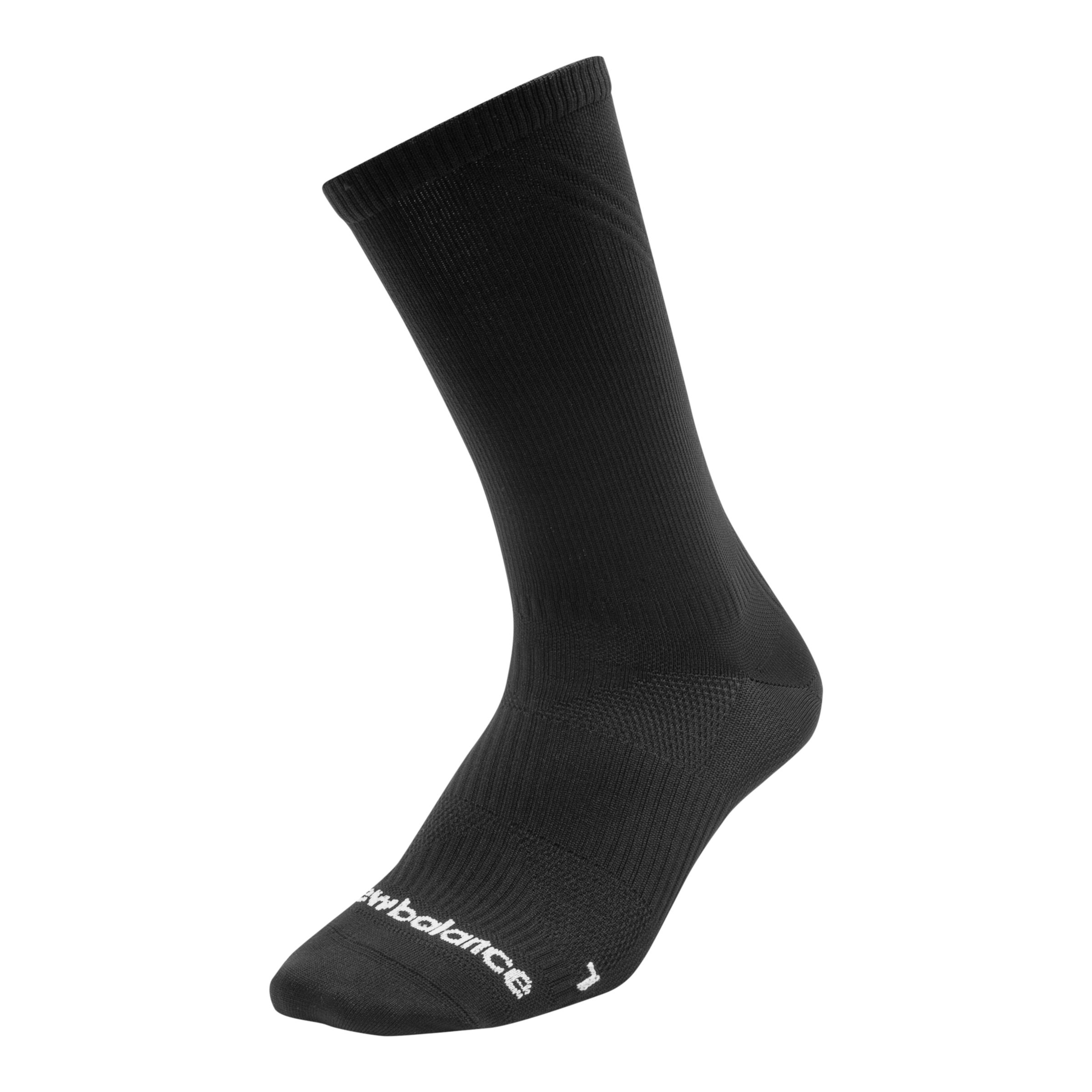 New Balance Unisex Run Flat Knit Crew Sock 1 Pair Black - Black