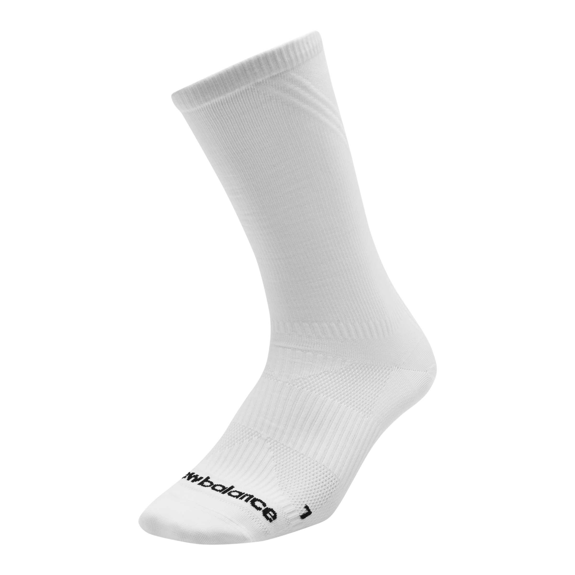 New Balance Unisex Run Flat Knit Crew Sock 1 Pair White - White