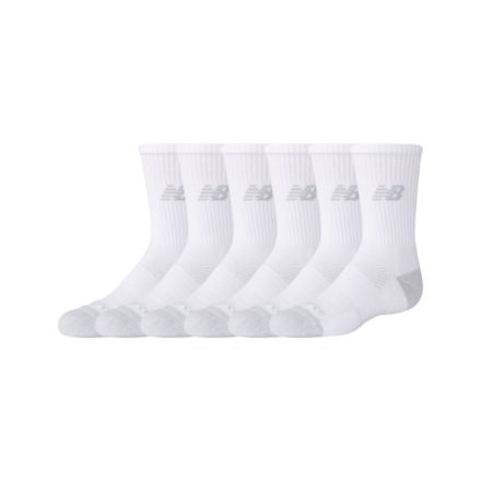 Youth Active Crew Socks 6 Pack, BLANCO, LAS65125WT