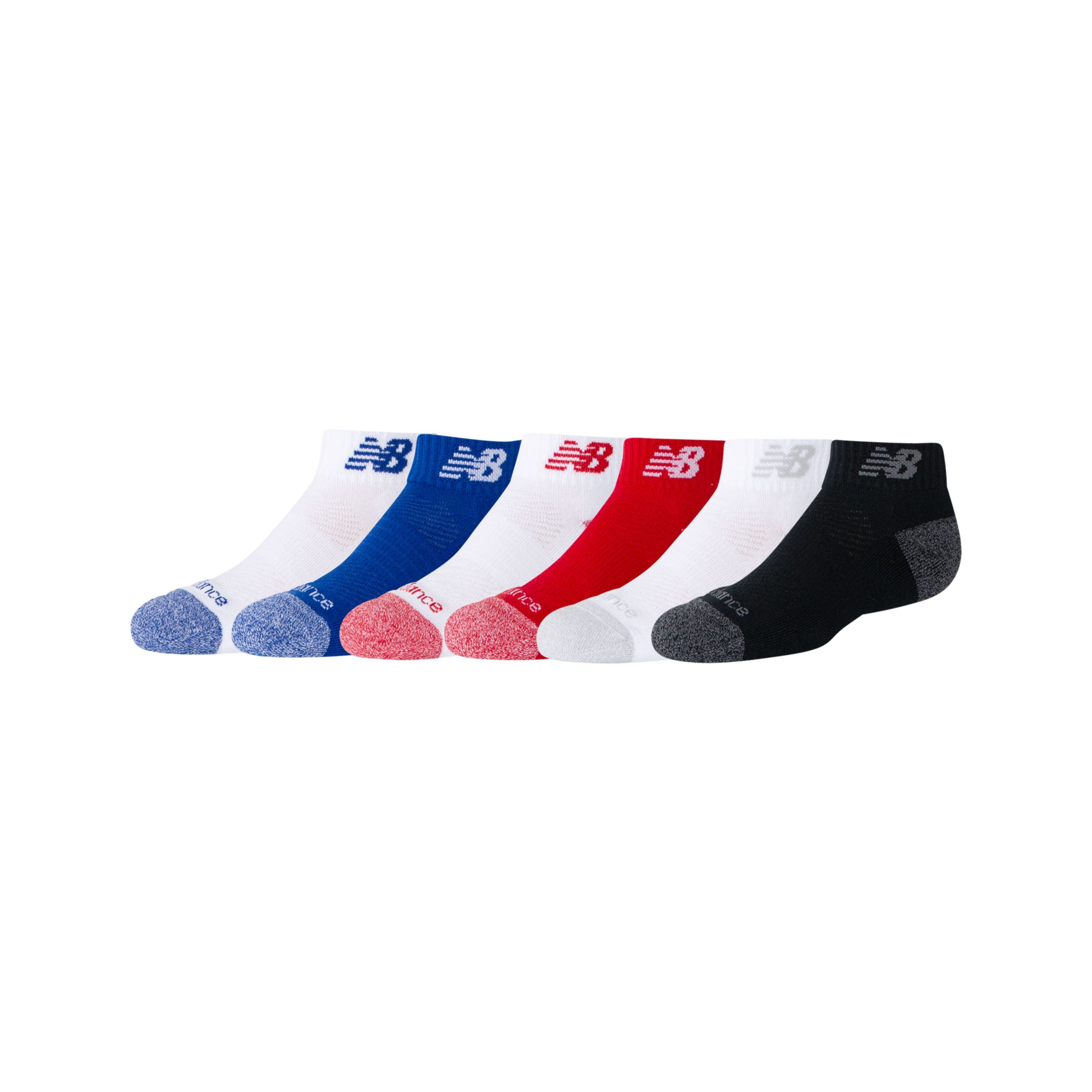 NEW BALANCE UNISEX YOUTH ACTIVE LOW CUT SOCKS 6 PACK 
