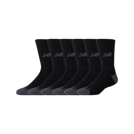 Active Crew Socks 6 Pack, BLACK, LAS65201BK