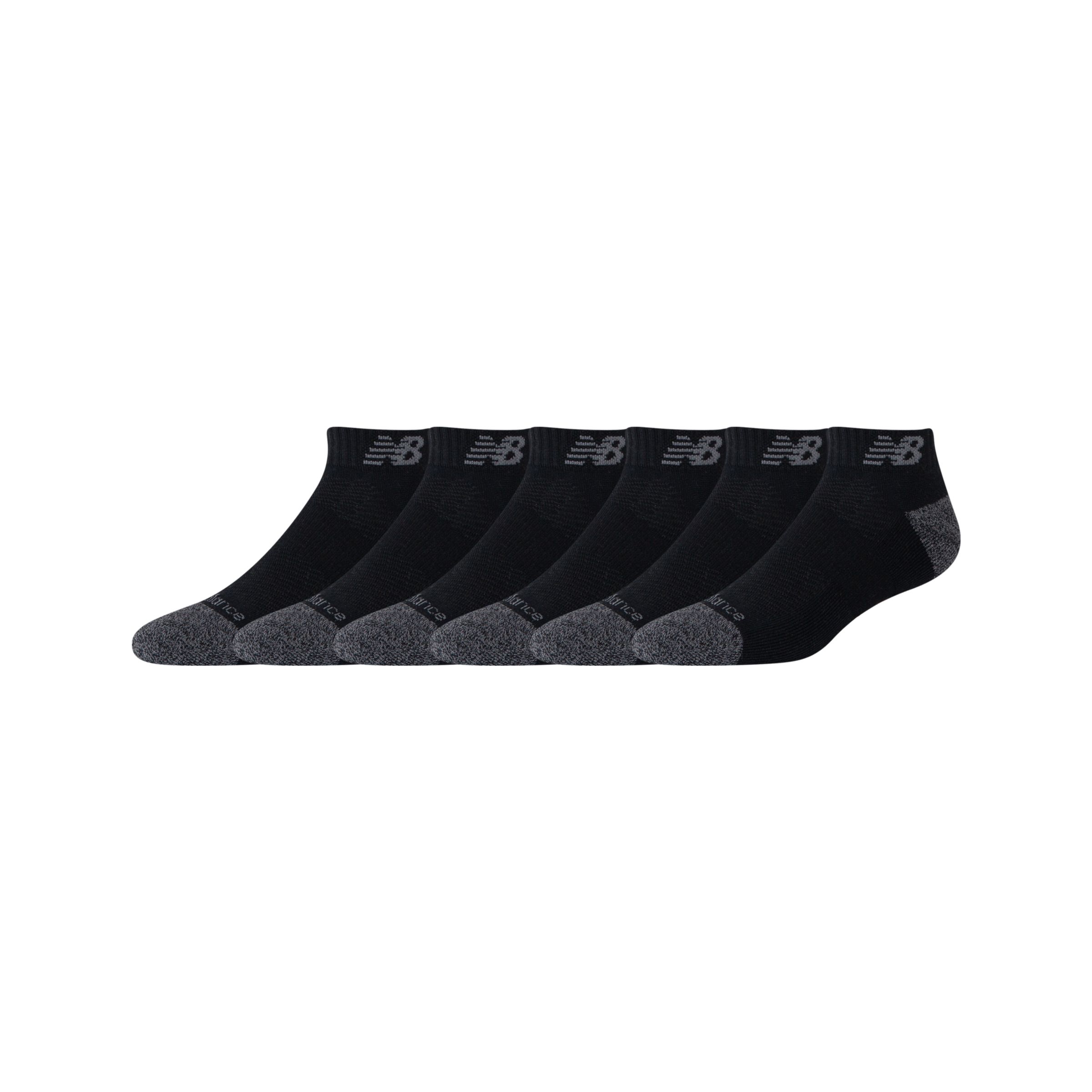 New Balance Unisex Active Low Cut Socks 6 Pack In Black