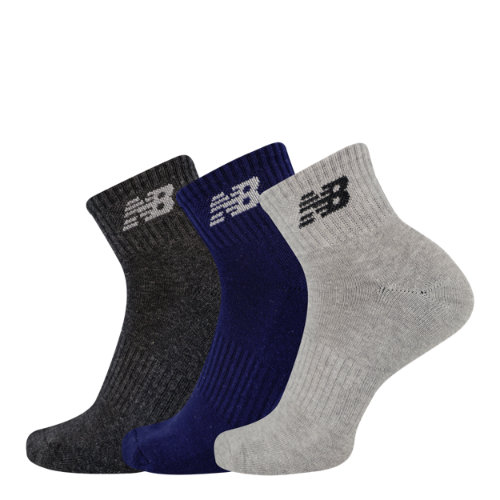new balance unisex polycotton cushion ankle sock 3 pack en blanc, poly knit, taille xl